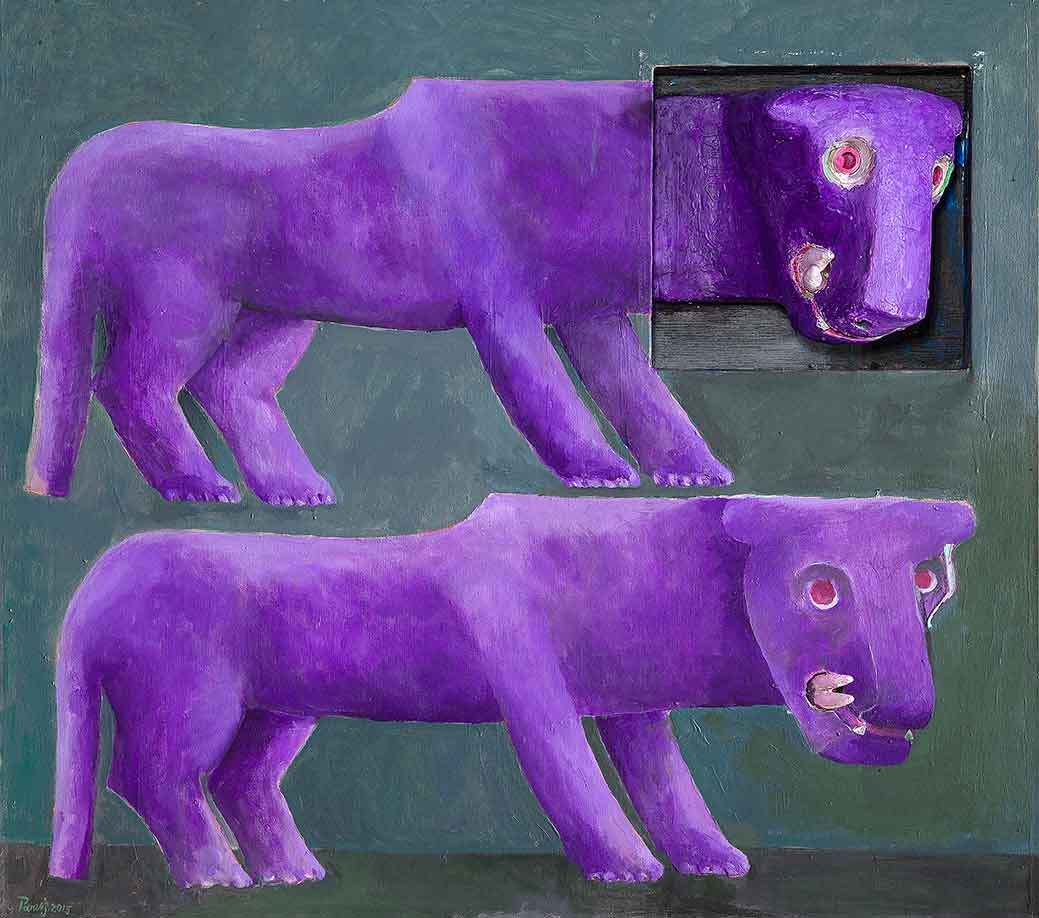 Two Purple Lions